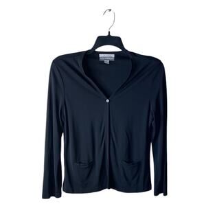 Collectibles Petite Sophisticate Black Top Size L Long Sleeve Minimalist Casual